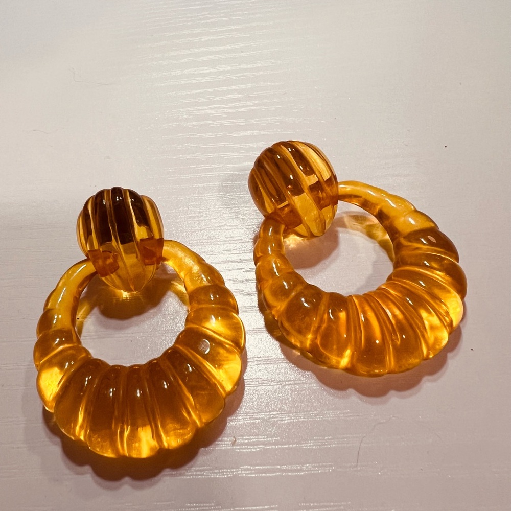 Vintage Yellow gold Hoop Earrings